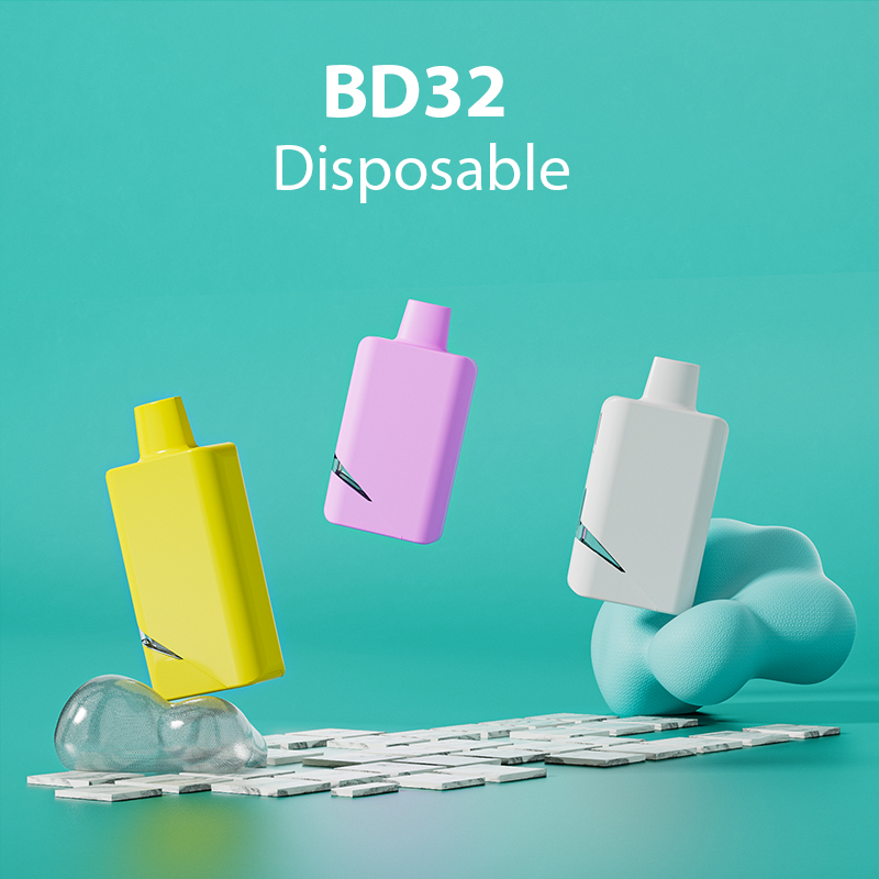 BD32: מכשיר עישון אלקטרוני חד פעמי בנפח 2.5-3 מ"ל, מצויד בכפתור חימום מוקדם