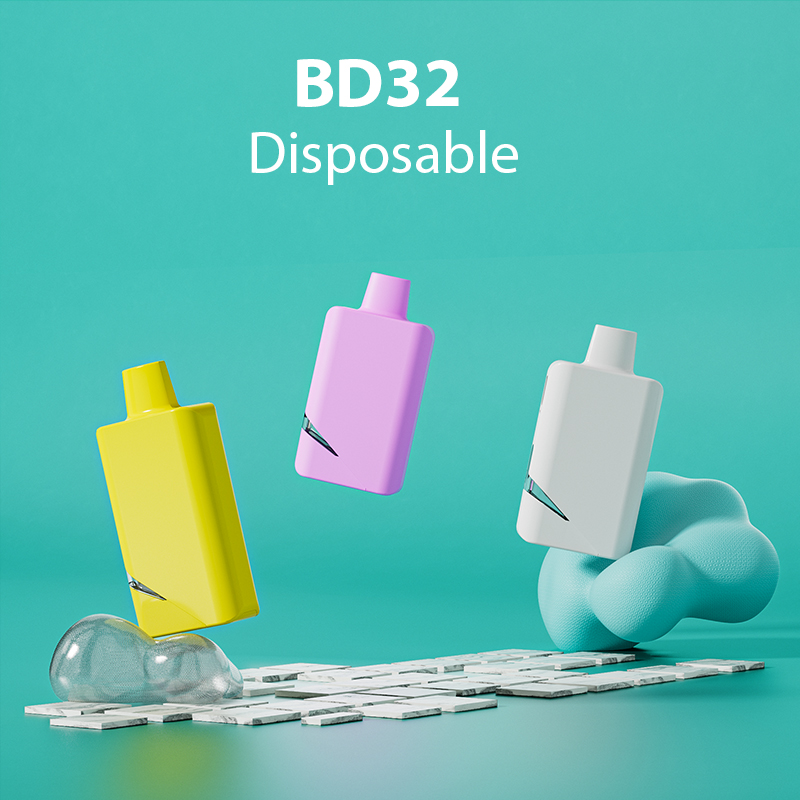 BD32: Dispositivo per fumare elettronico usa e getta da 2,5-3 ml, dotato di pulsante di preriscaldamento