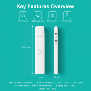 BD39 | BOSHANG Rechargeable All-In-One Disposable with Button