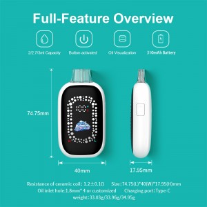 [BD68]Boshang 2ml/2.7ml/3ml Full Screen Display All-In-One Disposable
