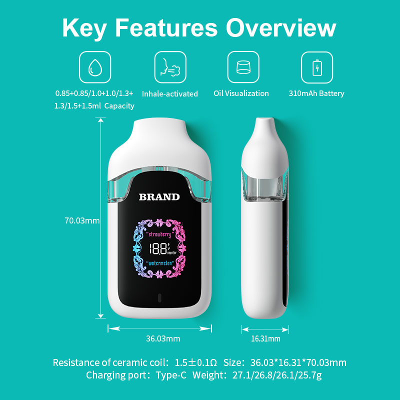 Wholesale BOSHANG BD92——Postless Dual Flavors Multiple Capacity Choices  All-In-One Disposable Vape with LCD Smart Screen manufacturers and  suppliers