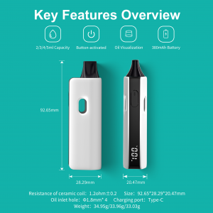BD51 | BOSHANG Large Oil Tank Rechargeable Disposable with Smart Screen