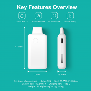 BD33 | BOSHANG Multiple Capacity Rechargeable All-In-One Disposable with Button