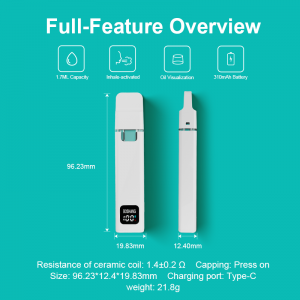 [BD29-F]Boshang 1.7ml Postless All-In-One Disposable Vape With Smart Screen